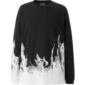 ONITSUKA TIGER Футболка с рисунком Ls, удобная толстовка с круглым вырезом, унисекс, черный цвет 2183B024-002 XL