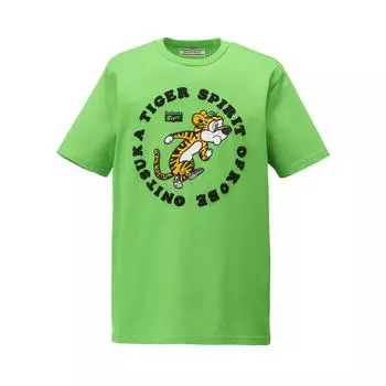 ONITSUKA TIGER Футболка с рисунком Ss24, свободная, удобная, модная, с коротким рукавом, унисекс, топы, светло-зеленый цвет 2183B179-301 S