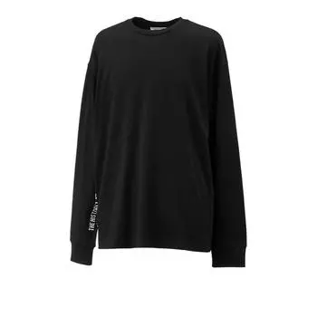 ONITSUKA TIGER Футболка унисекс с длинным рукавом и круглым вырезом, повседневная, спортивная, черная 2183B305-001 L