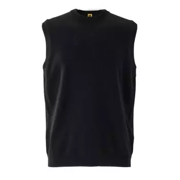 ONITSUKA TIGER Вязаный жилет с простой маленькой буквой, круглый вырез, пуловер, жилеты унисекс, черный цвет 2183B366-001 L