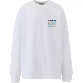 ONITSUKA TIGER Круглый вырез свитер с надписью футболка с длинным рукавом унисекс топы серый 2183B380-100 XL