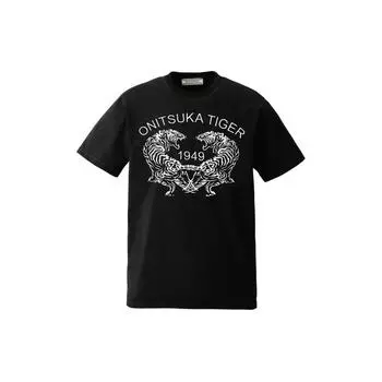 Onitsuka Tiger Letter And Number Print Casual Fashion Simple Round Neck Short Sleeve T-Shirt Unisex Tops 2183B368-001 S