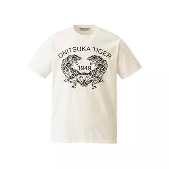 Onitsuka Tiger Letter Animal Print Round Neck Pullover Short Sleeve T-Shirt Unisex T-Shirts White 2183B368-100 XS