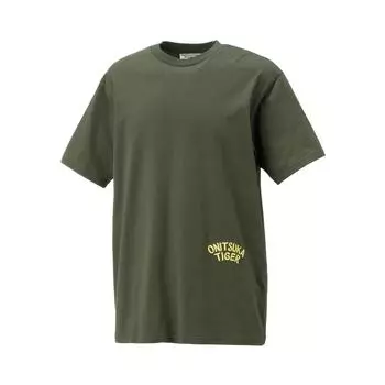 Onitsuka Tiger Letter Print Animal Pattern Comfortable Breathable Round Neck Short Sleeve T-Shirt Unisex Tops Green 2183B150-300 M