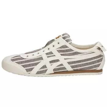 Onitsuka Tiger Mexico 66 Мужские кроссовки кремового цвета в тонкую полоску без шнуровки 1183A239-201