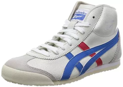 Onitsuka Tiger MEXICO Mid Runner1 Size 2E Sneakers, White/Blue, 22.5 cm,