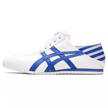 ONITSUKA TIGER Мексика 66 Парати Ткань Ретро Спортивные Противоскользящие Прочные Низкие Кроссовки Для Повседневного Образа Унисекс Кроссовки Белый Синий 1183A437-101 37