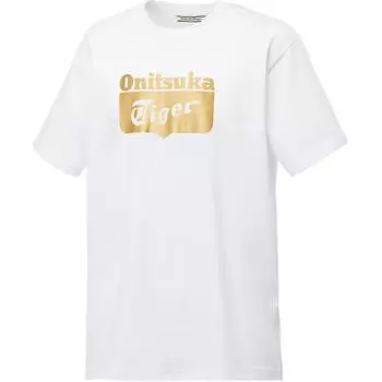 ONITSUKA TIGER Влагоотводящая дышащая футболка с круглым вырезом и коротким рукавом унисекс-топы белая платина 2183B174-100 L