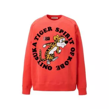 ONITSUKA TIGER Повседневный свитер с длинным рукавом и рисунком алфавита унисекс топы розового цвета 2183B059-700 S
