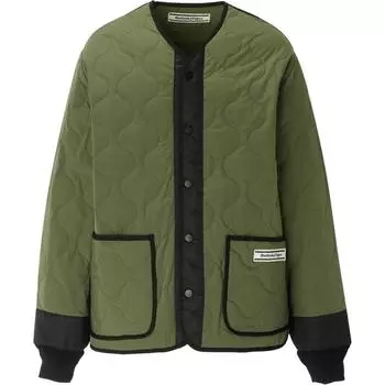 Onitsuka Tiger Quilted Single-Breasted Pocket Versatile Long Sleeve Jacket Unisex jackets Military-Green 2183B415-300 S