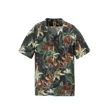 ONITSUKA TIGER Рубашка с принтом и лацканами, мужские рубашки, коричневые 2181A857-200 M