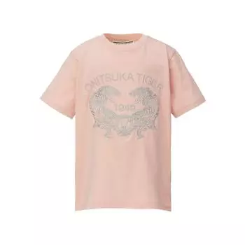 Onitsuka Tiger T-Shirt Ss25 Fashion Simple Round Neck Pullover Short Sleeve Kids Tops Light-Pink 2184A271-700 S