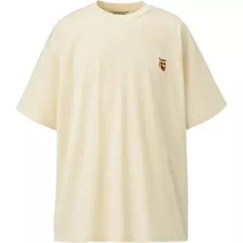 Onitsuka Tiger T-Shirt With Brand Logo Animal Embroidery Pattern Solid Color Round Neck Pullover Short Sleeve Drop Shoulder Tee 2183B031-750 S