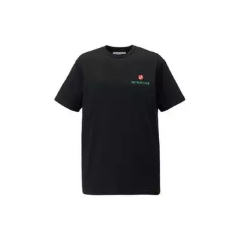 ONITSUKA TIGER Удобная универсальная футболка с принтом аниме прямого кроя с круглым вырезом и короткими рукавами, заниженными плечами, топы унисекс, черные 2183B302-001 M