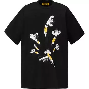 ONITSUKA TIGER X Astro Boy Модная Удобная Футболка с Коротким Рукавом Унисекс Топы Черный 2183B513-001 S