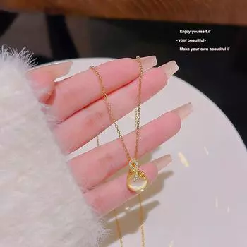 Онлайн-колье-бантик знаменитости из титановой стали, простой индивидуальный дизайн, опаловая цепочка на ключицу, популярные аксессуары.