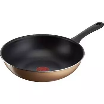 [Online only] Tefal stir-fry pot 28cm deep wok for gas fire only, no harmful substances such as PFOA, non-stick and long-lasting Honey Gold Wok Pan