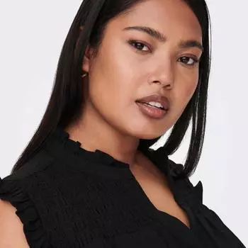 ONLY CARMAKOMA Женский присборенный топ без рукавов с v-образным вырезом и пуговицами