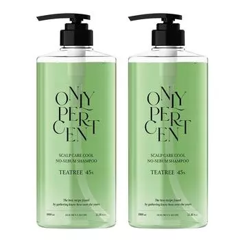 Only Percent Tea Tree 45 Scalp Care Cool Oily Shampoo Citrus Scent, 2 Pieces, 1L