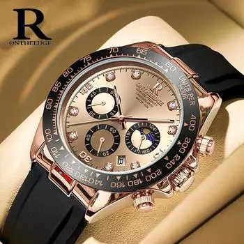 ONTHEEDGE часы немеханические многофункциональные светящиеся в темноте метр секунды водонепроницаемые мужские студенческие кварцевые часы с лентой