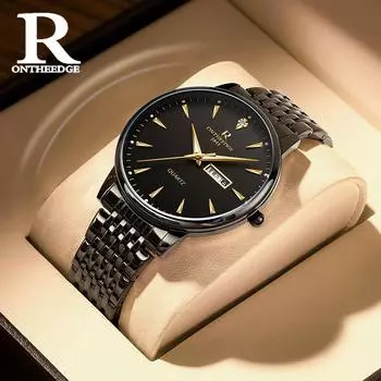 ONTHEEDGE Мужские деловые часы Светящиеся в темноте водонепроницаемые немеханические часы