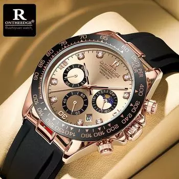 ONTHEEDGE Panda Watch Немеханические многофункциональные светящиеся в темноте метр секунды водонепроницаемые мужские студенческие кварцевые часы с лентой