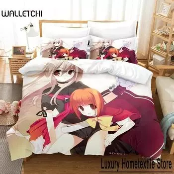 Ookami-san To Shichinin No Nakama-tachi Bedding Set Single Twin Full Queen King Size Bed Set Adult Kid Bedroom Duvet cover Sets 70x133cm 2pcs