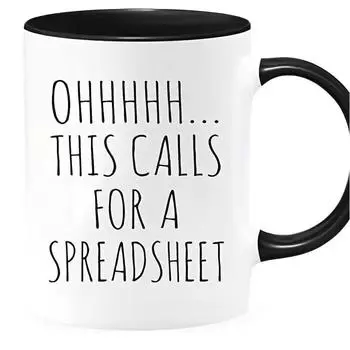 Оооооо! Это требует электронной таблицы! Керамическая кофейная кружка 301-400ml белый