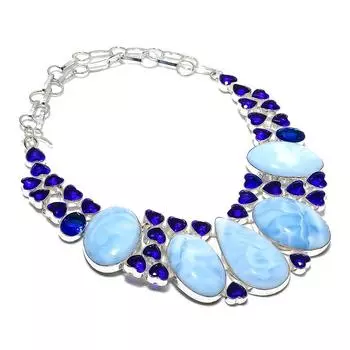 Опал Owhyee, топаз, ручная работа, ожерелье из стерлингового серебра 925 пробы, 18 дюймов, M5N35