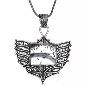 Опаловый кулон с драгоценным камнем, серебро 2,5 дюйма, ювелирное изделие, дендрит, ручная работа, этническое