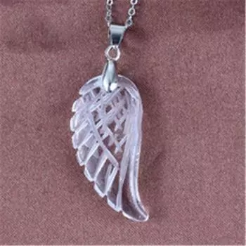 Опалит, искусственная чакра, кулон Рейки, ожерелье, Крыло Ангела, лечебный камень, драгоценный камень 35*17mm аметист