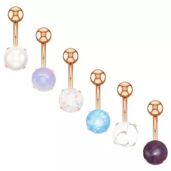 Опаловое кольцо на пупок, штанга, хирургическая сталь, пирсинг пупка, украшения для тела, ювелирные изделия в стиле панк, кольца для пупка