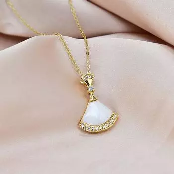 Опаловое маленькое ожерелье-юбка женское простого стиля изысканное из титановой стали ключица того же стиля