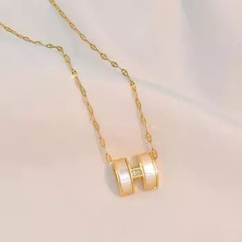 Опаловое ожерелье из титановой стали Премиальное Модное Универсальное Ожерелье-ключица