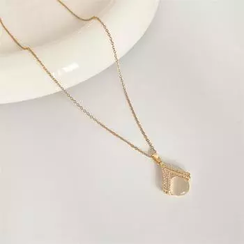 Опаловое ожерелье женская ключичная цепочка женская нишевая геометрическая цепочка для свитера нержавеющая сталь