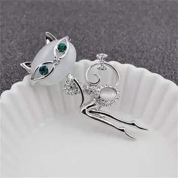 Опаловый маленький кот брошь булавка животное милое сексуальное ювелирное изделие