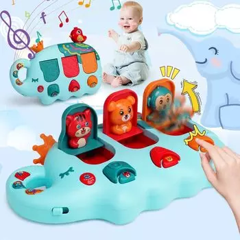 Opard Baby Toy Игрушка 0 1 2 3 года Музыкальная шкатулка Раскладывающееся животное Слон Фортепианная клавиатура Развивающая игрушка Монтессори Игрушка Детский музыкальный инструмент Месяцы