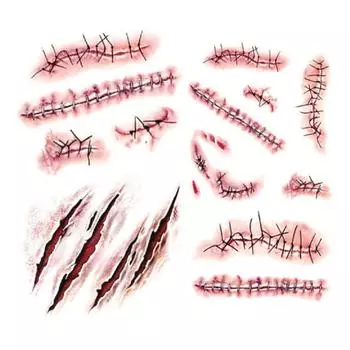 Open space Halloween tattoo makeup set 1, red, 1 set