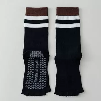 Open Toe Five-Finger Yoga Socks Professional Non-Slip Pilates Tube Socks Women Spring and Summer Sports Fitness Dance Toe Socks 9046 open-toe yoga socks black [1 pair]]