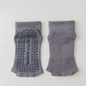 Open Toe Five Finger Yoga Socks Professional Non Slip Pilates Short Socks Female Spring and Summer Sports Fitness Dance Toe Socks 9044 open-toe yoga socks dark gray [1 pair]]