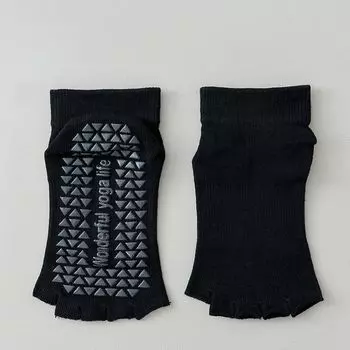 Open Toe Five Finger Yoga Socks Women s Summer Thin Professional Non Slip Indoor Sports Fitness Pilates Toe Socks Black