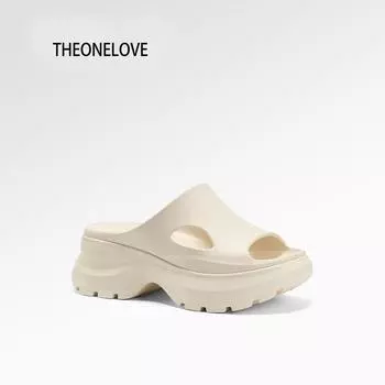 Open-toed casual one-and-a-half slippers women wear cool slippers spring and summer 2025 platform hole shoes beach shoes women 35