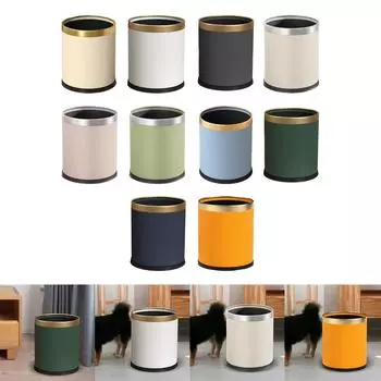 Open Top Trash Can Modern Dustbin Simple Rustic Waste Basket Lightweight Garbage Can for Study Room Bathroom Dorm Restroom Hotel светло-синий