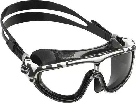 Open Water Swimming Goggles Unisex Single Eye Type Wide View UV Protection Processed Lens Black DE203451 [Cressy] [SKYLIGHT] Black/White & [Genuine