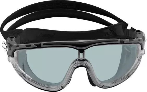 Open Water Swimming Goggles Unisex SMOKED Single Eye Type Wide View UV Protection Processed Lens DE203450 [Cressy] [SKYLIGHT LENS] Black/Black