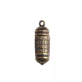 Openable Carving Scriptures Necklace Pendant Medicine Pill Box Travel Pill Case Buddhist Pendant 2