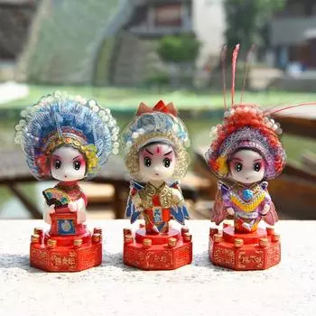 Оперный макияж для лица, украшения, кукла, подарок, китайский стиль, сувенир, Пекинский сувенир, кукла, китайский элемент, кукла, персонаж Пекинской оперы