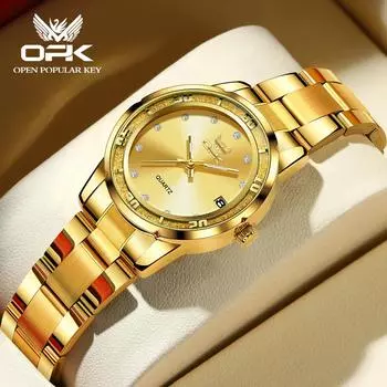 OPK 6013 New Fashion Luxury Quartz Watch For Women Zircon Scale Ladies Hand Clock Waterproof Luminous Calendar Women s Watches