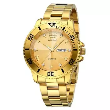 OPK часы для мужчин кварцевые часы из нержавеющей стали браслет модные прохладные дата водонепроницаемые светящиеся часы для мужчин золото