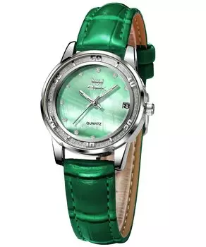 OPK Easy to Leather Luminous Watch для зеленых женских часов, популярные, простые, женские часы, кварцевые, читают, стильные, элегантные, удобные, ремешок, дата,